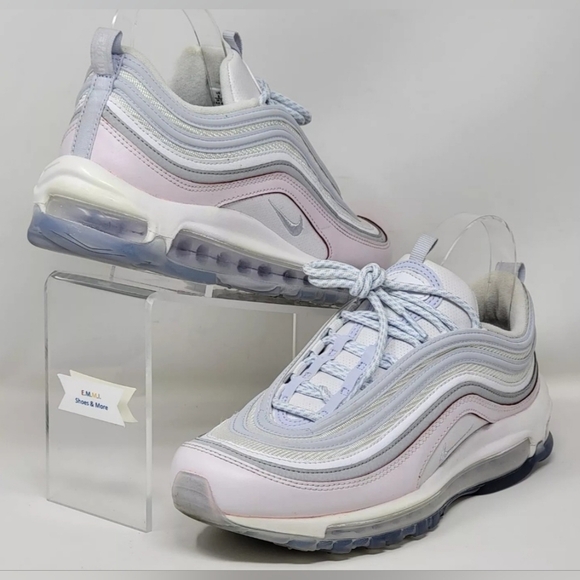 Nike Air Max 97 DIY Flare White Grey Pink Shoes CW5567-100 Mens Size 8 Pre-owned main image 4